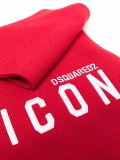 Dsquared2 écharpe en maille nervurée à logo brodé