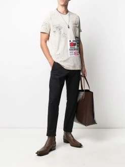 Dsquared2 pantalon chino droit à plaque logo