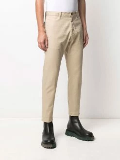 Dsquared2 pantalon chino droit à plaque logo