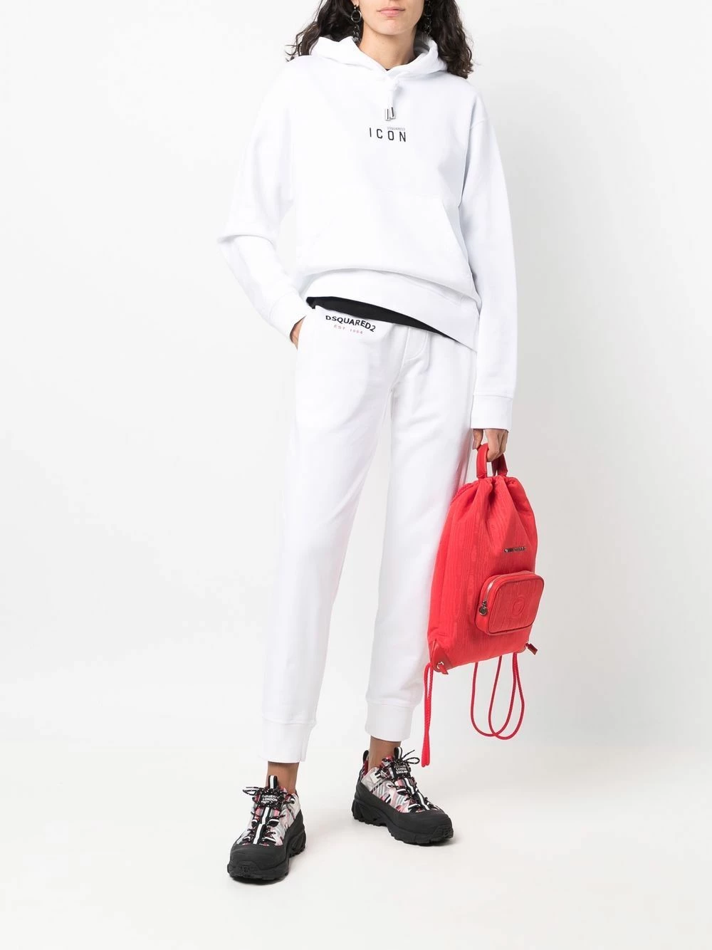 Prix Raisonnable Dsquared2 Hoodie à lien de resserrage hoodies femme 4 Dsquared2 hoodie à lien de resserrage