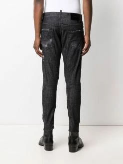 Dsquared2 Rabais Jean cigarette à effet usé jeans fuselés homme 12 Dsquared2 jean cigarette à effet usé