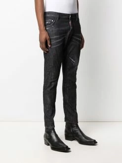 Dsquared2 Rabais Jean cigarette à effet usé jeans fuselés homme 11 Dsquared2 jean cigarette à effet usé