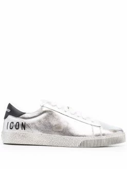 Dsquared2 baskets métallisées à effet usé