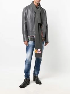 Dsquared2 écharpe en maille nervurée à patch logo