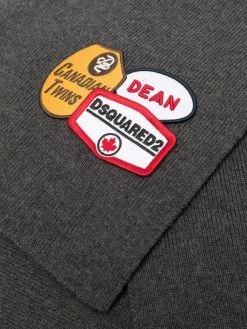 Dsquared2 écharpe en maille nervurée à patch logo