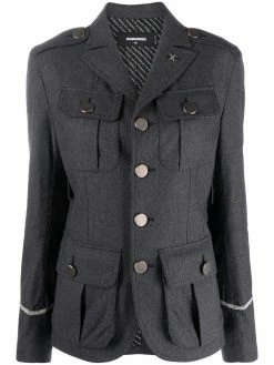 Dsquared2 veste militaire à simple boutonnage