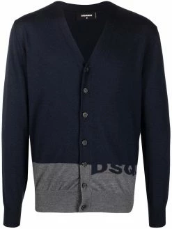 Dsquared2 cardigan bicolore à logo imprimé