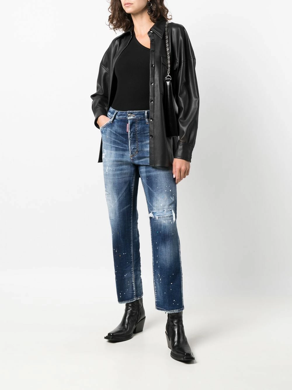 Dsquared2 Prix Exclusifs Jean ample à effet usé jeans boyfriend femme 4 Dsquared2 jean ample à effet usé