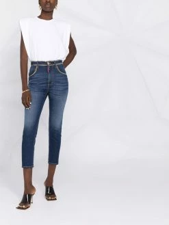 Dsquared2 jean court à taille haute