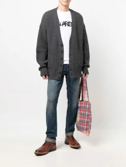 Dsquared2 cardigan nervuré à effet usé