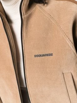Dsquared2 veste crop en velours côtelé à logo imprimé