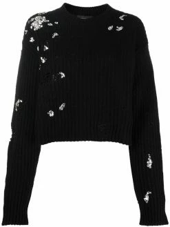 Dsquared2 pull crop à ornements en cristal