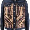 Dsquared2 veste en jean à carreaux