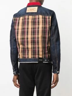 Dsquared2 veste en jean à carreaux