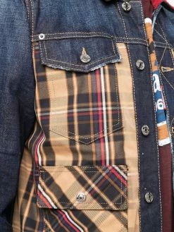 Dsquared2 veste en jean à carreaux