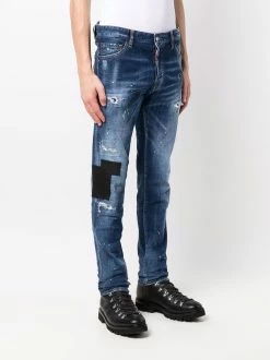 Dsquared2 jean slim à effet usé