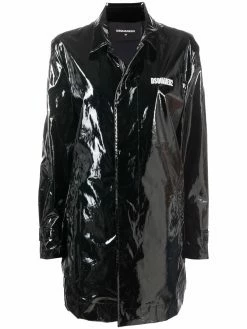 Dsquared2 manteau verni à slogan imprimé