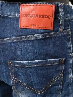 Dsquared2 short en jean à patch logo