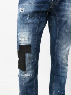 Dsquared2 jean skinny à effet usé