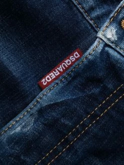 Dsquared2 jean droit à effet usé