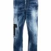 Dsquared2 jean droit à effet usé