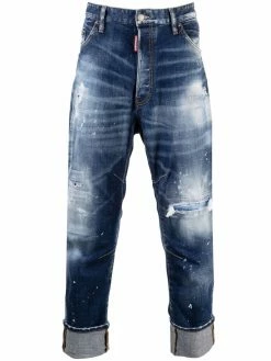 Dsquared2 jean ample à effet taches de peinture