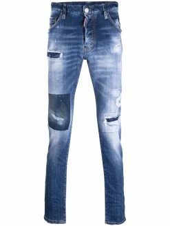 Dsquared2 jean slim à effet usé
