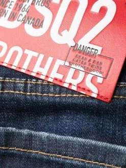 Dsquared2 jean court évasé à effet usé