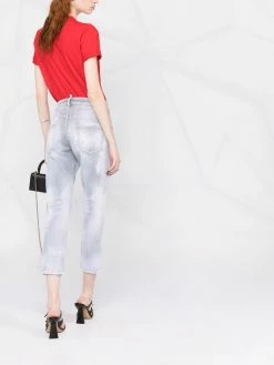 Dsquared2 jean court à taille haute