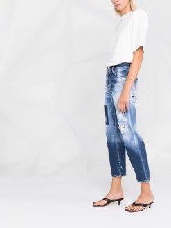 Dsquared2 Jean crop à effet délavé Prix Refroidis jeans droits femme 13 Dsquared2 jean crop à effet délavé