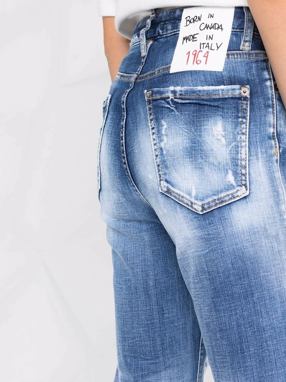 Dsquared2 Jean crop à effet délavé Prix Refroidis jeans droits femme 5 Dsquared2 jean crop à effet délavé