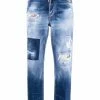 Dsquared2 jean crop à effet délavé