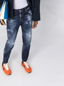 Dsquared2 jean droit à effet taches de peinture