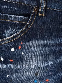 Dsquared2 jean droit à effet taches de peinture