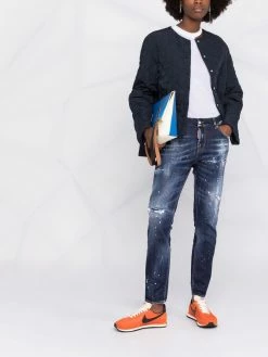 Dsquared2 jean droit à effet taches de peinture