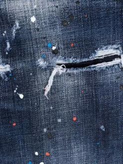 Dsquared2 jean droit à effet taches de peinture