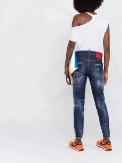 Dsquared2 jean droit à effet taches de peinture