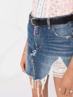 Dsquared2 minijupe en jean à effet usé