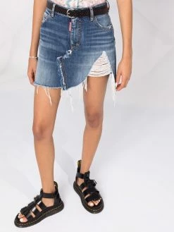 Dsquared2 minijupe en jean à effet usé