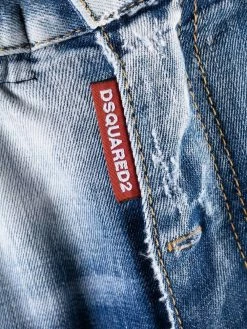 Dsquared2 jean crop à effet usé