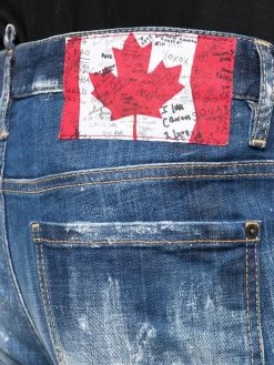 Dsquared2 jean crop à effet usé