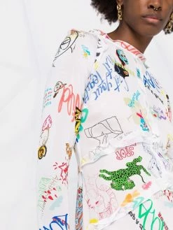 Dsquared2 Prix Usine Robe longue volantée à logo imprimé robes de jour femme 12 Dsquared2 robe longue volantée à logo imprimé