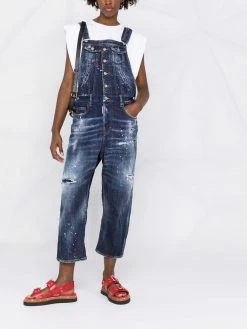 Dsquared2 salopette crop à effet taches de peinture