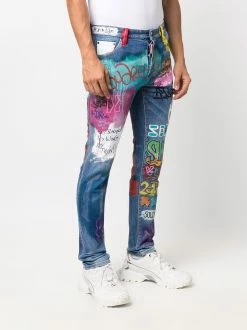 Dsquared2 jean slim à imprimé graffiti