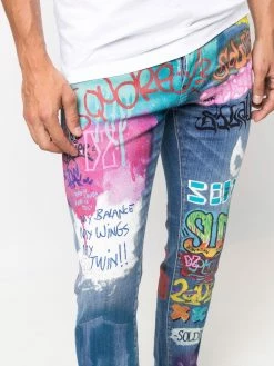 Dsquared2 jean slim à imprimé graffiti