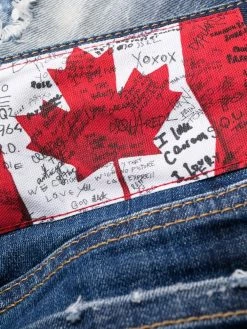 Dsquared2 jean court à effet usé