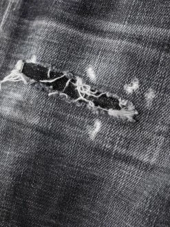 Dsquared2 jean droit à effet usé