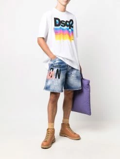 Dsquared2 short en jean Icon à logo