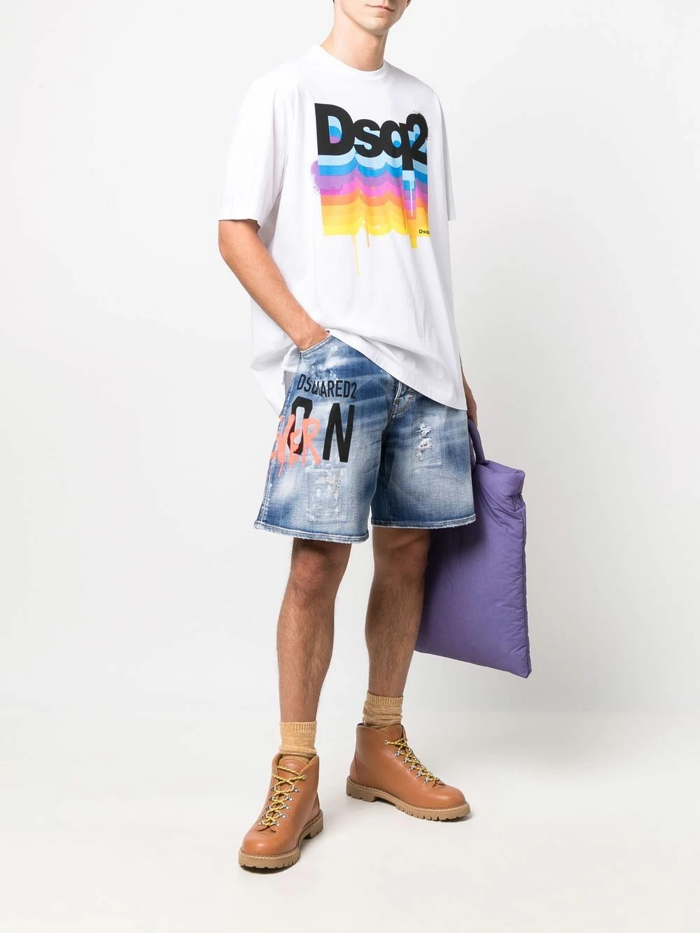 Dsquared2 Short en jean Icon à logo Prix Raisonnable shorts en jean homme 4 Dsquared2 short en jean Icon à logo