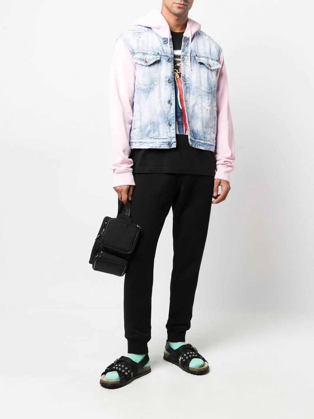 Prix d’Amis Dsquared2 Veste en jean à design à empiècements vestes à capuche homme 4 Dsquared2 veste en jean à design à empiècements